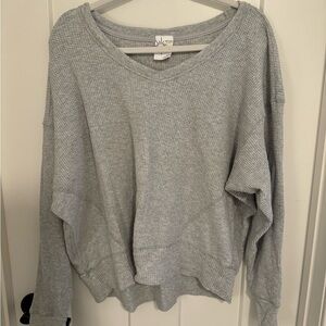 Aerie Gray Off-the-Shoulder Sweater